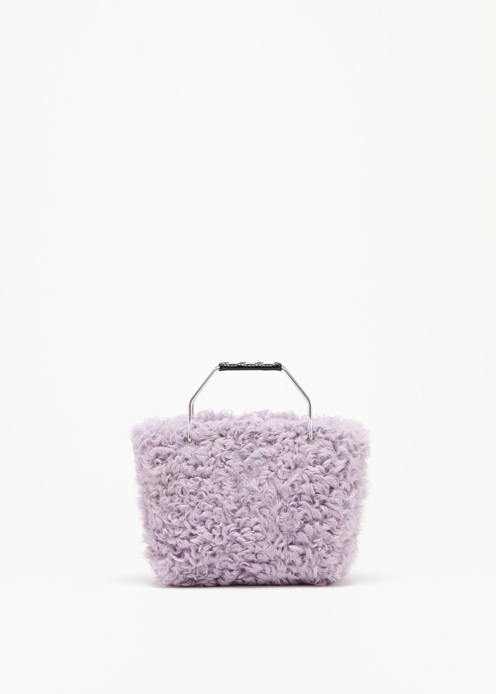 LILAC SHEARLING MINI BEACH BAG