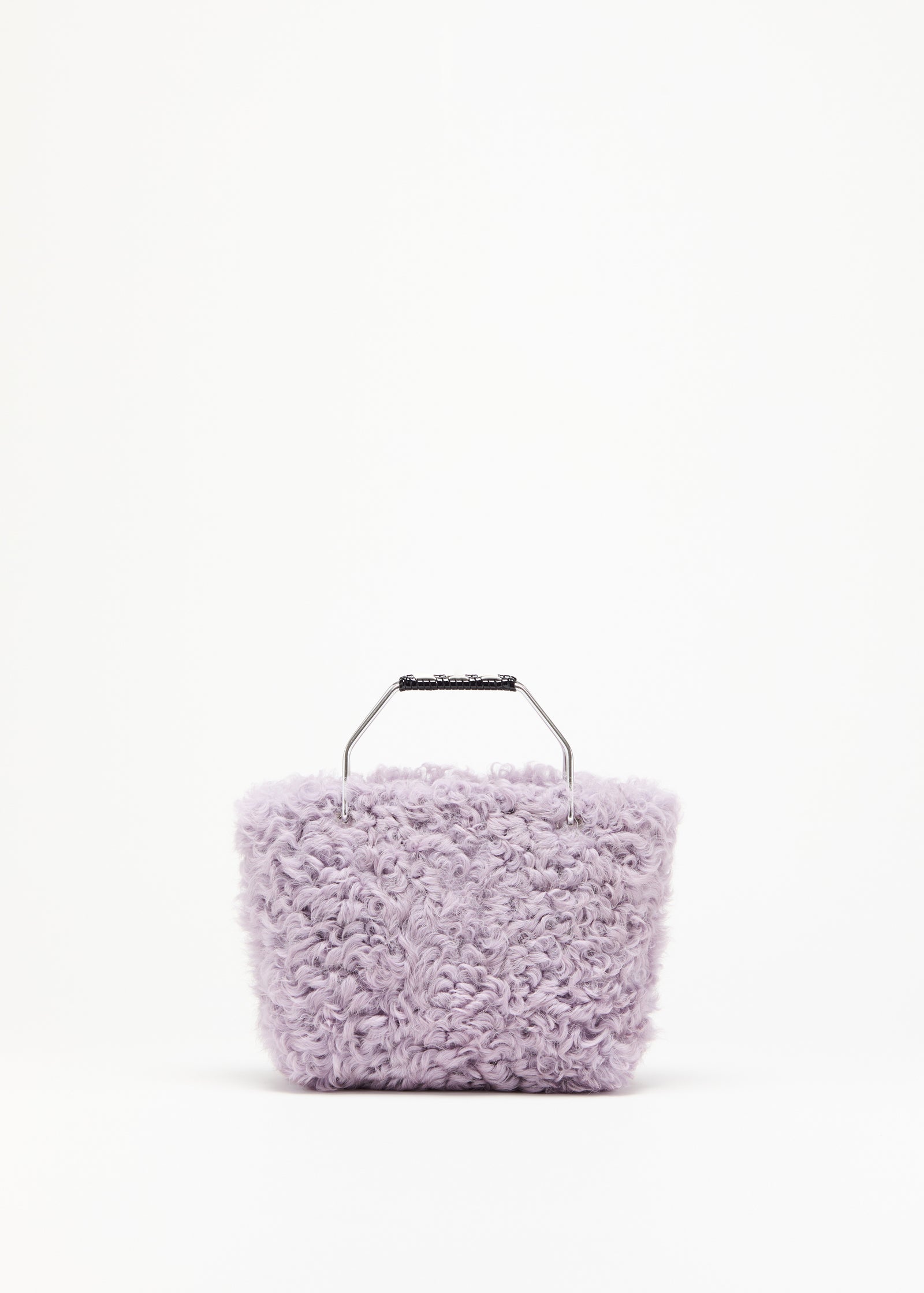 LILAC SHEARLING MINI BEACH BAG