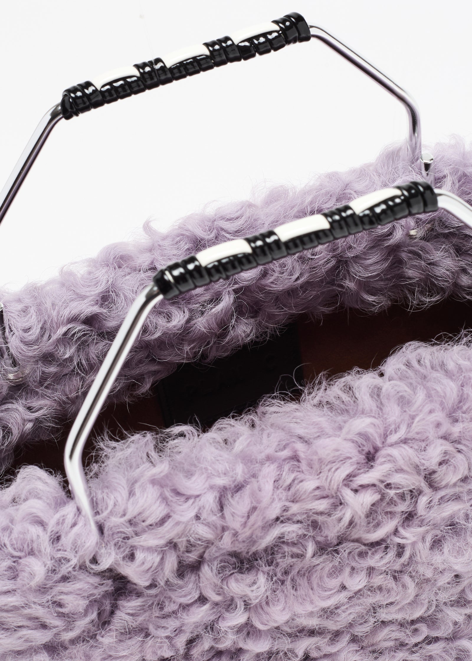 LILAC SHEARLING MINI BEACH BAG