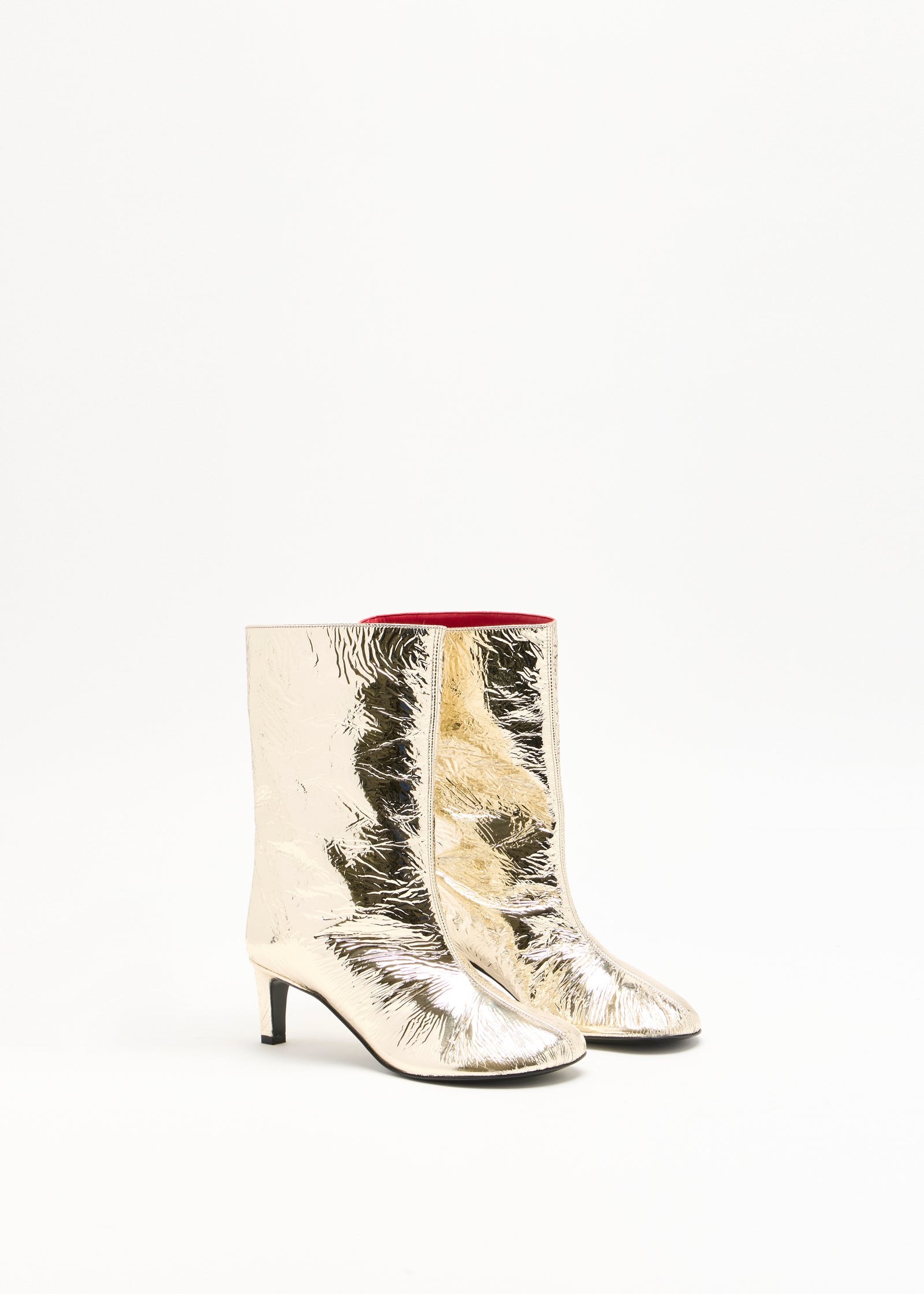 PLATINUM MID-HEEL BOOTS