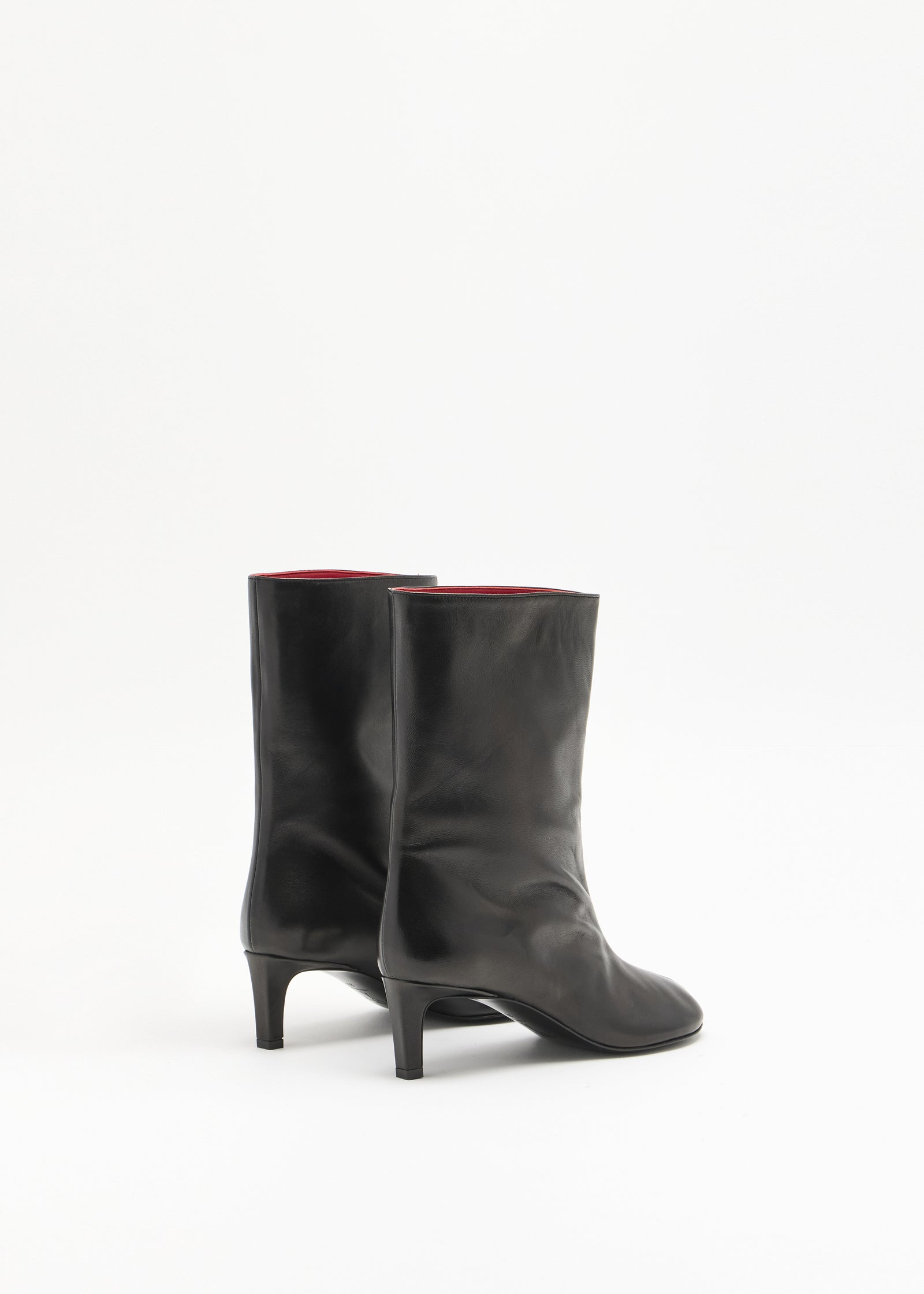 BLACK MID-HEEL BOOTS