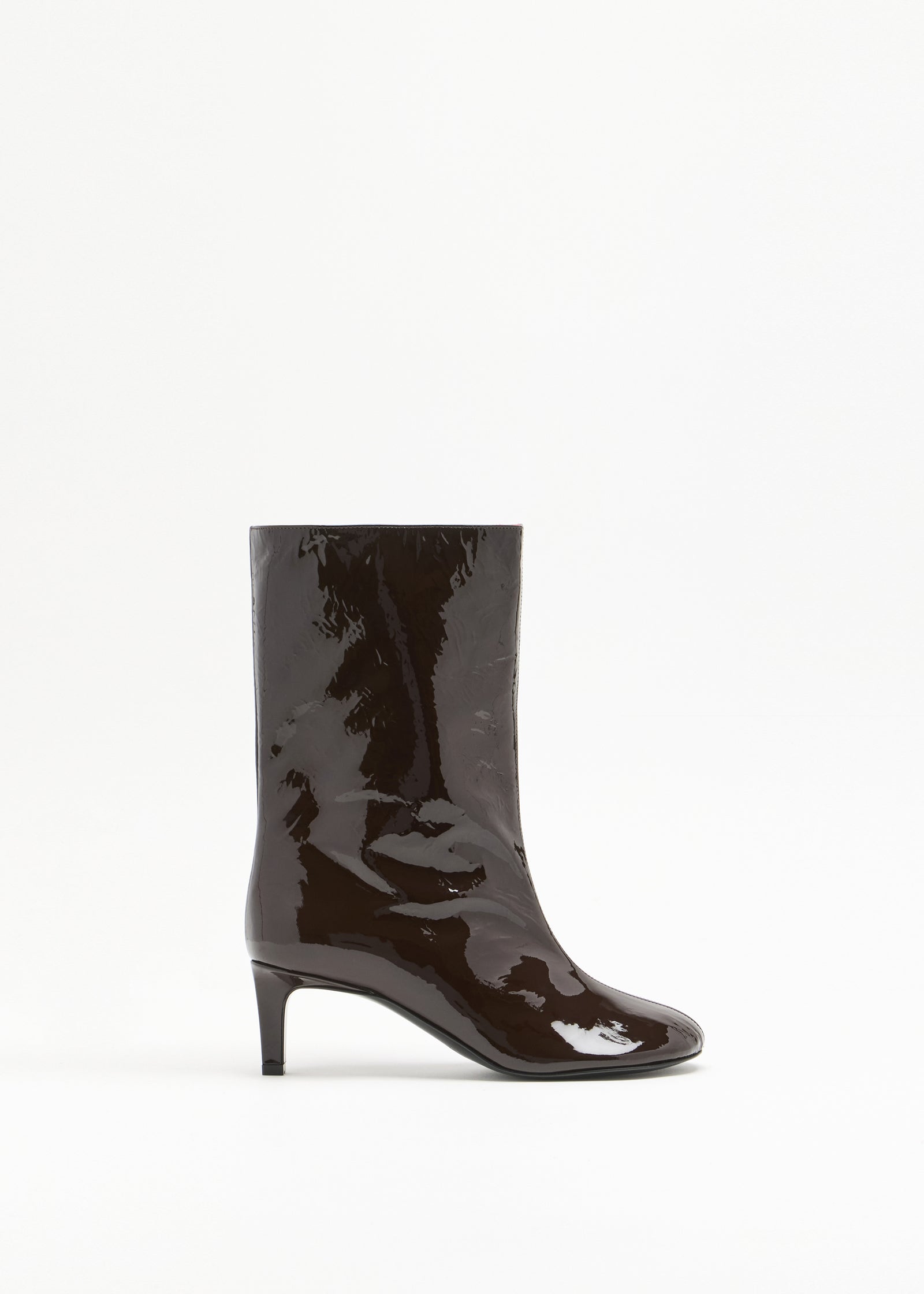 CHOCOLATE MID-HEEL BOOTS
