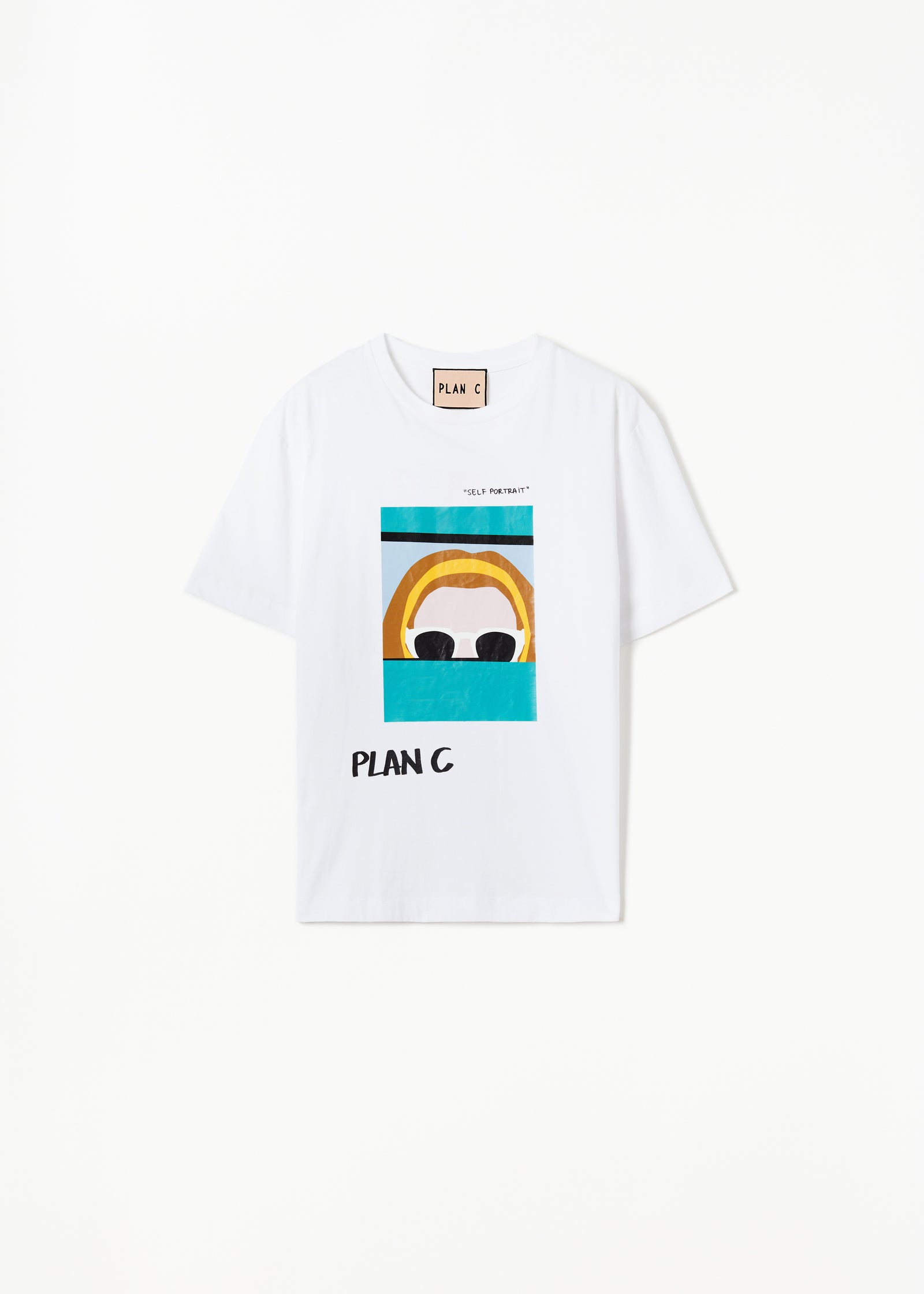 WHITE "SELF PORTRAIT" PRINT T-SHIRT
