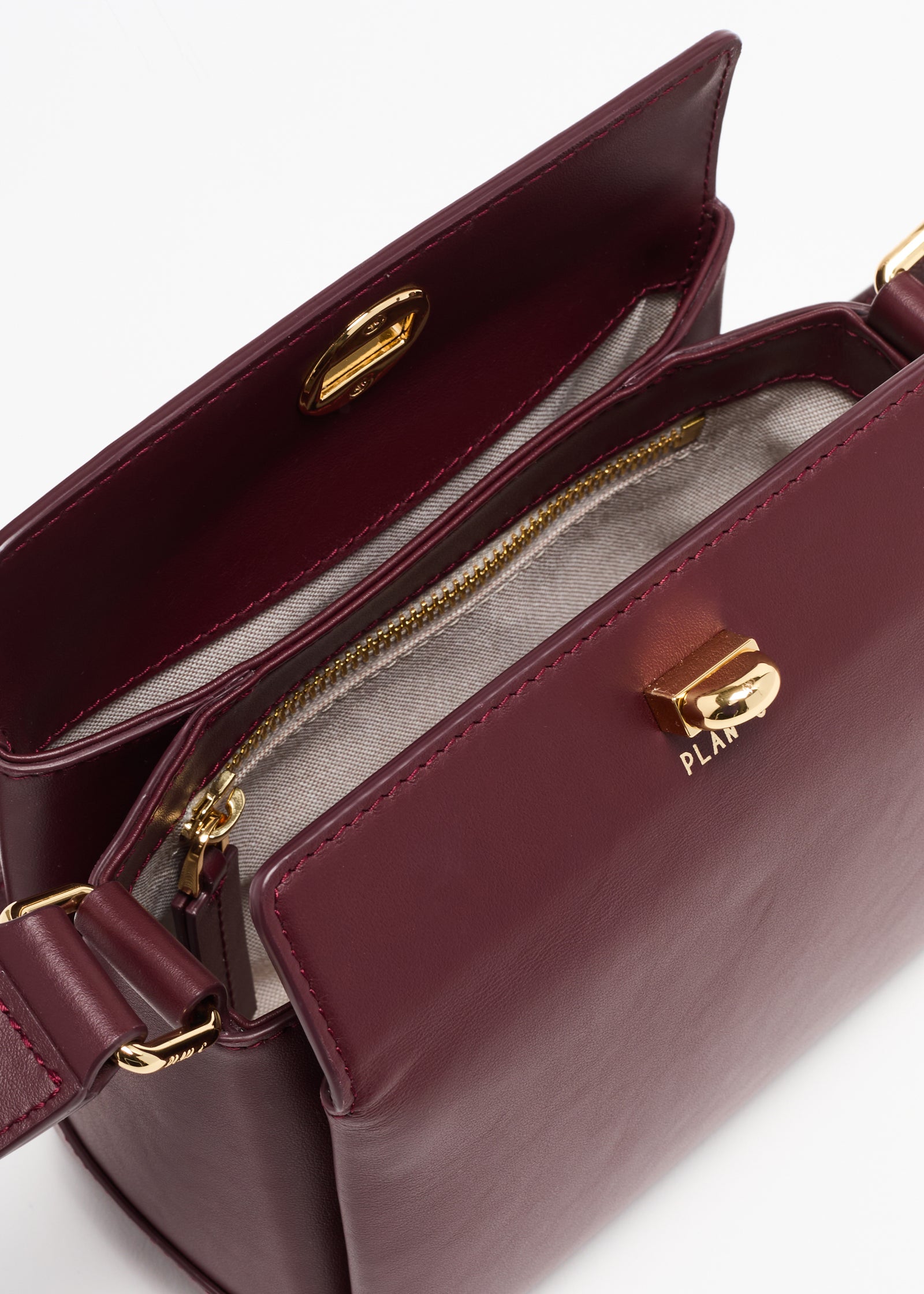 BURGUNDY MINI FOLDED BAG