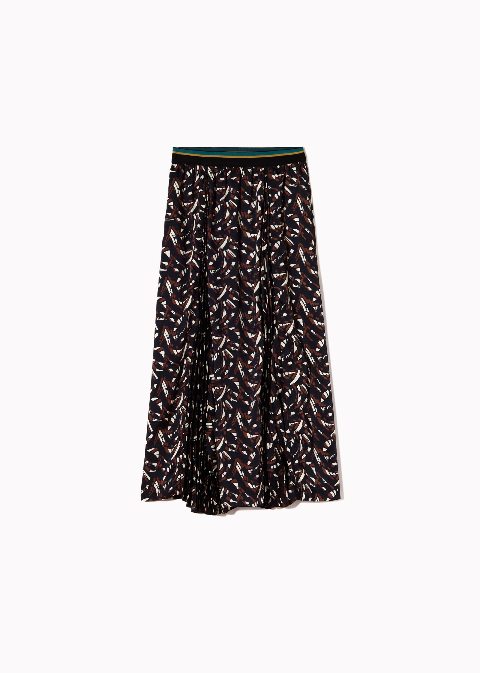 PRINT TWILL MIDI SKIRT