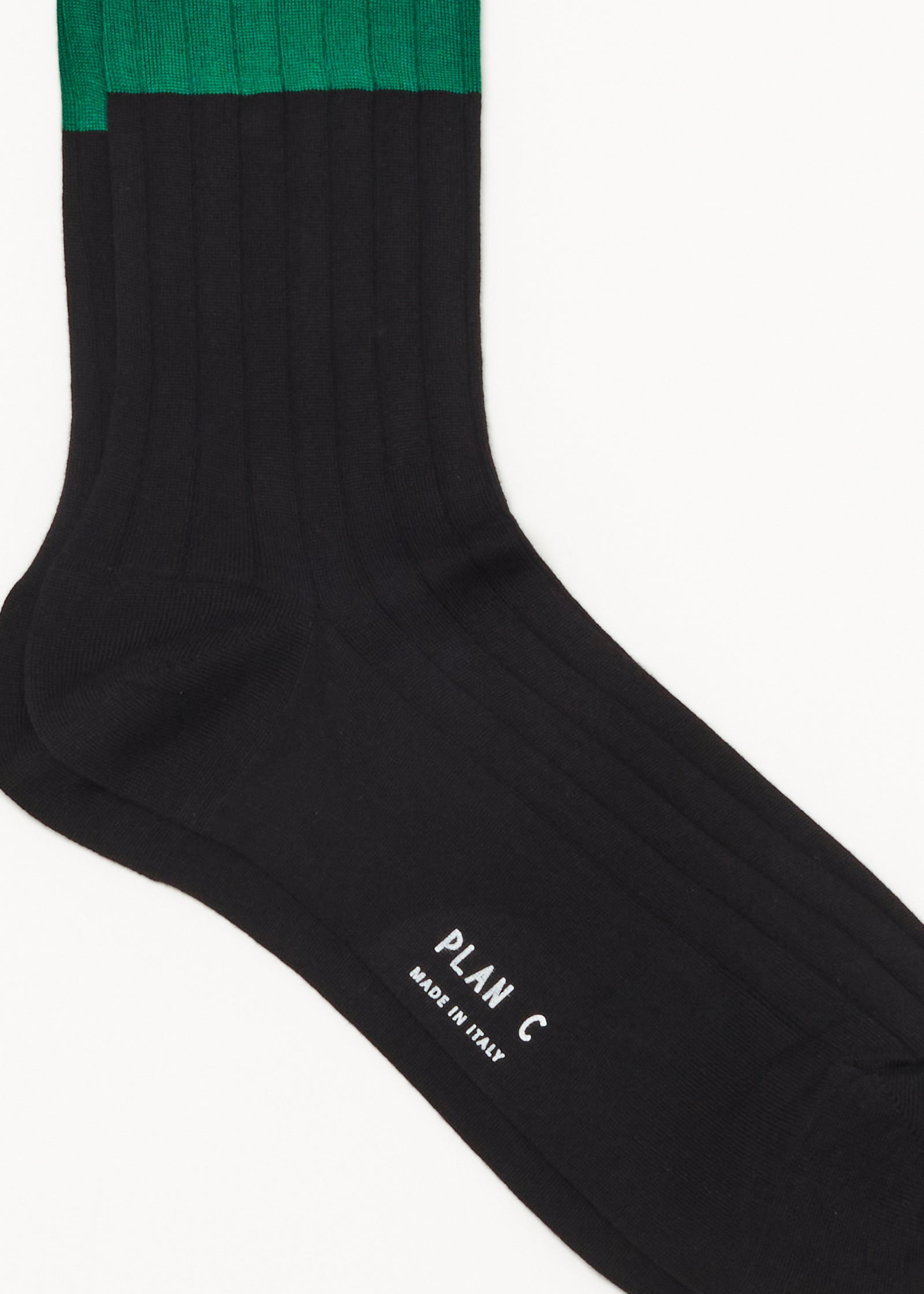 COLOR BLOCK SOCKS GREEN AND BLACK