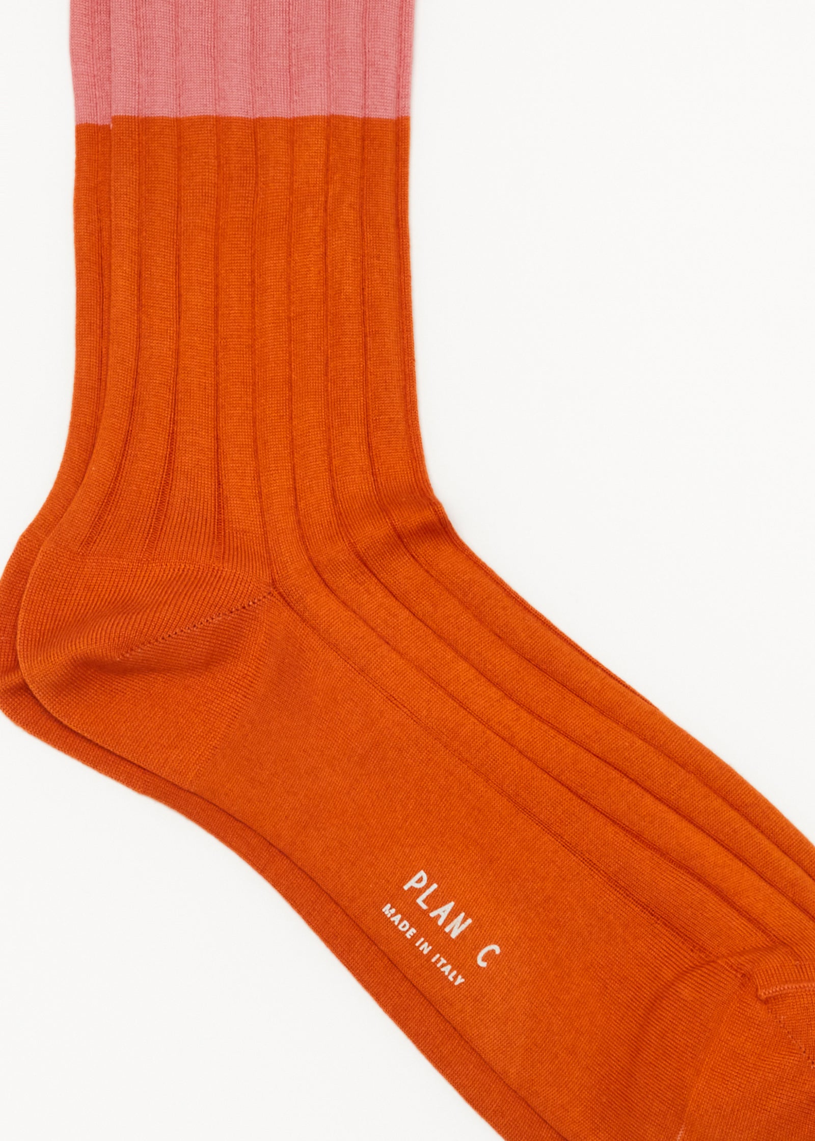 COLOR BLOCK SOCKS PINK AND ORANGE
