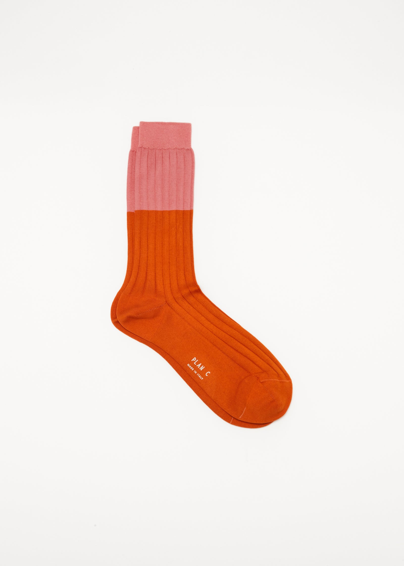 COLOR BLOCK SOCKS PINK AND ORANGE