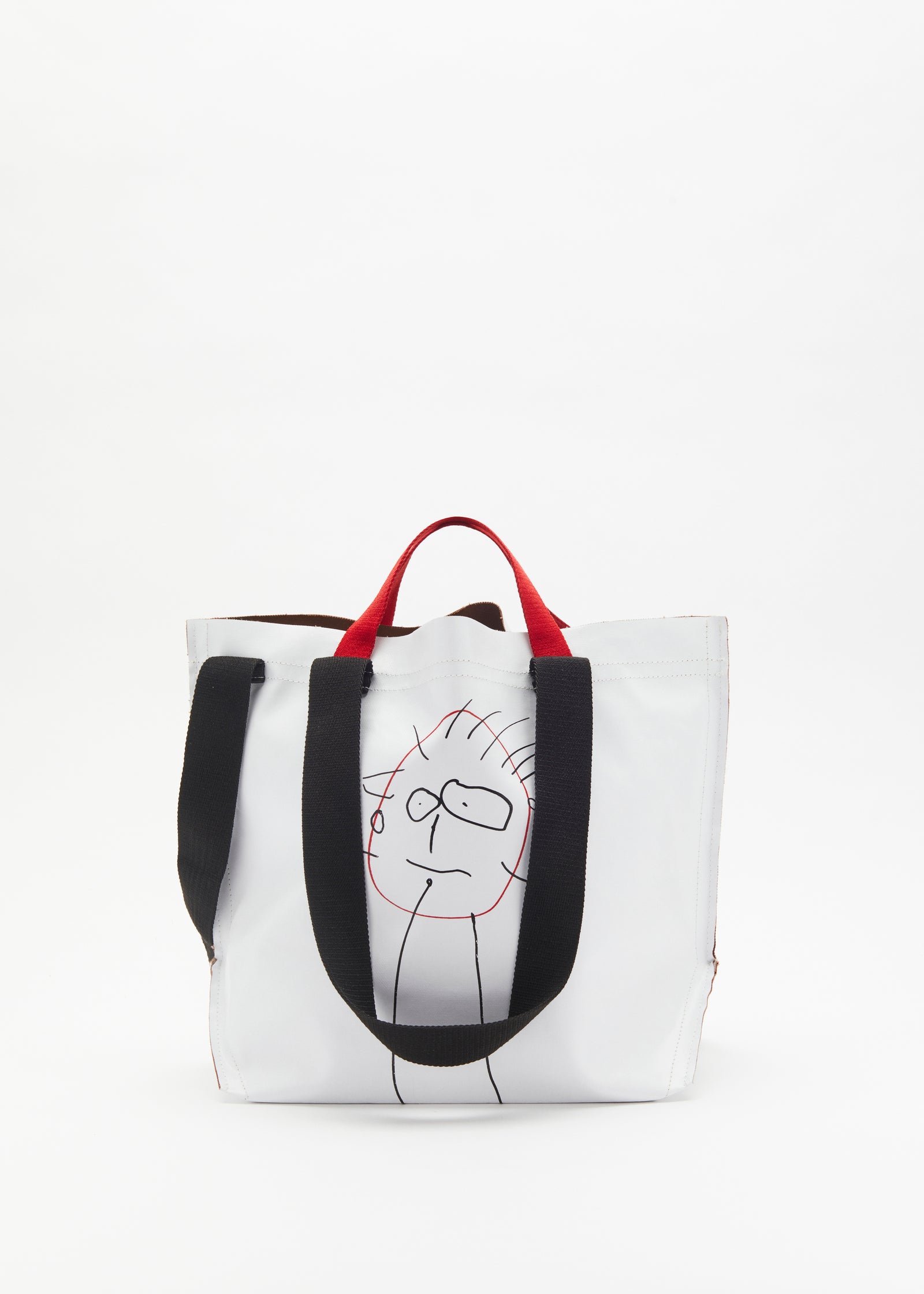 "PILI AND BIANCA" WHITE MEDIUM TOTE BAG
