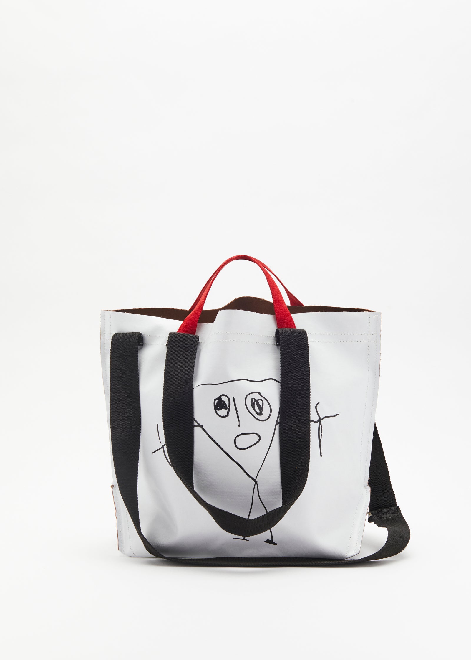 "PILI AND BIANCA" WHITE MEDIUM TOTE BAG