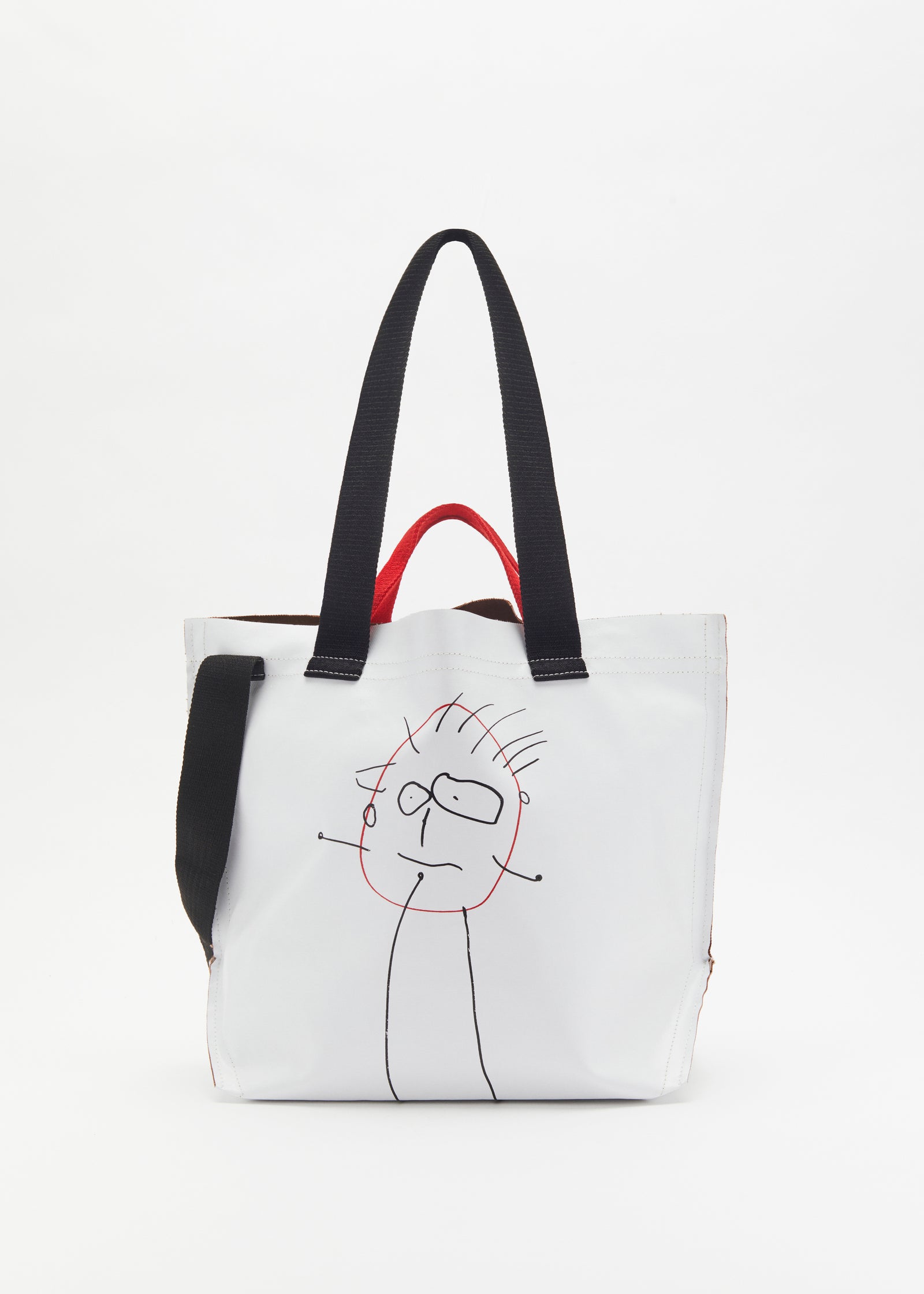 "PILI AND BIANCA" WHITE MEDIUM TOTE BAG
