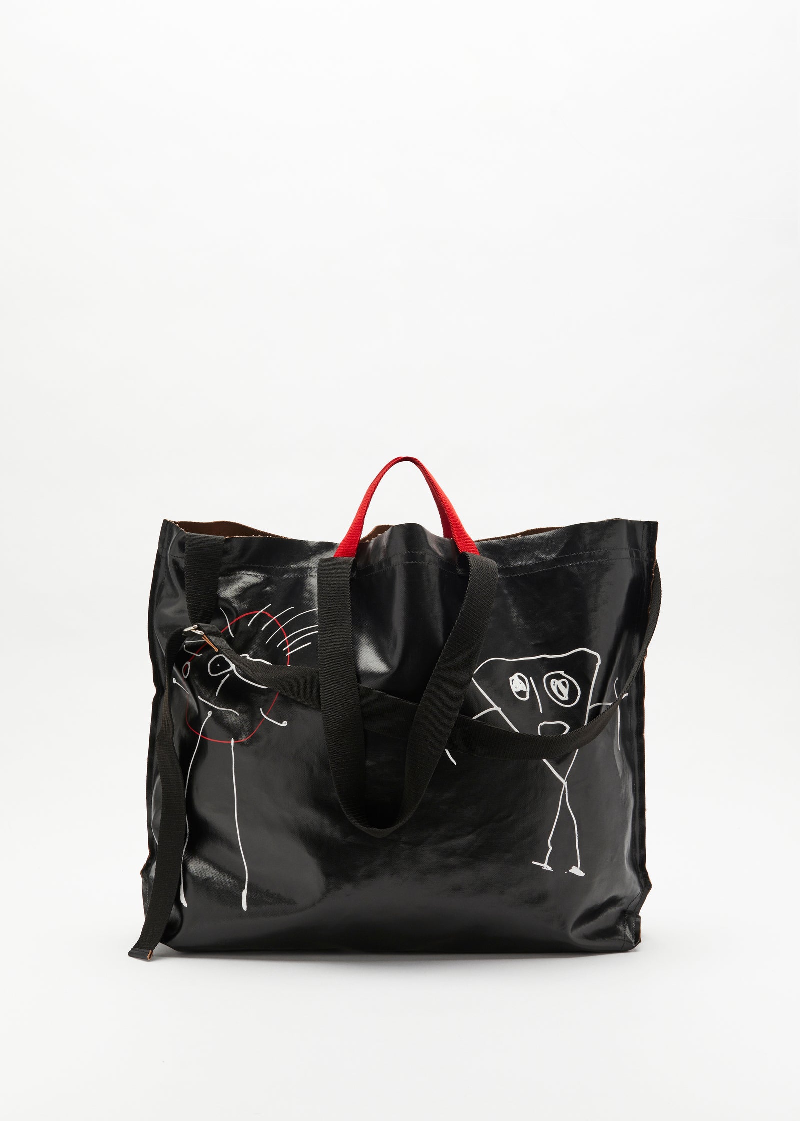 "PILI AND BIANCA" LARGE BLACK TOTE BAG
