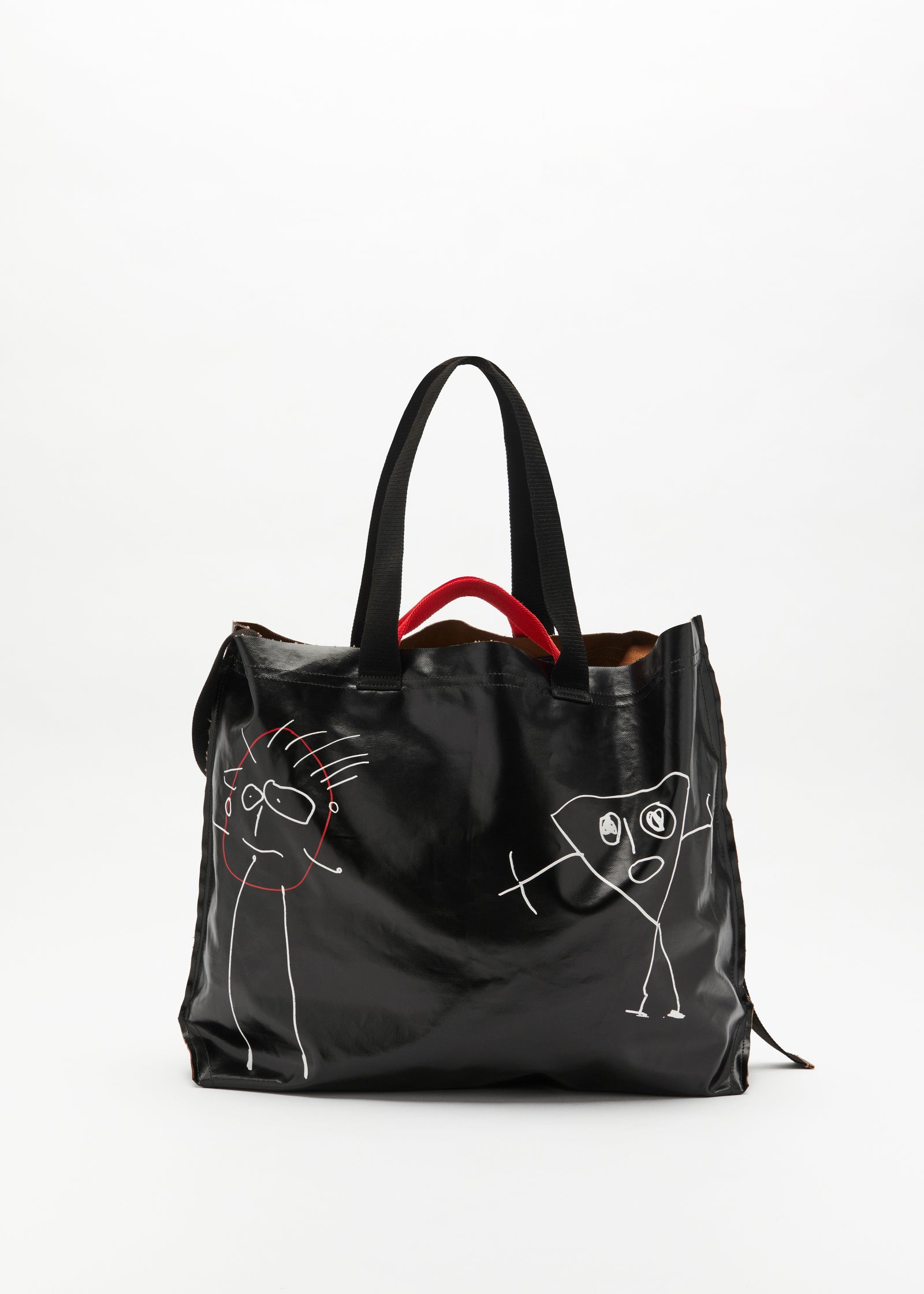 "PILI AND BIANCA" LARGE BLACK TOTE BAG