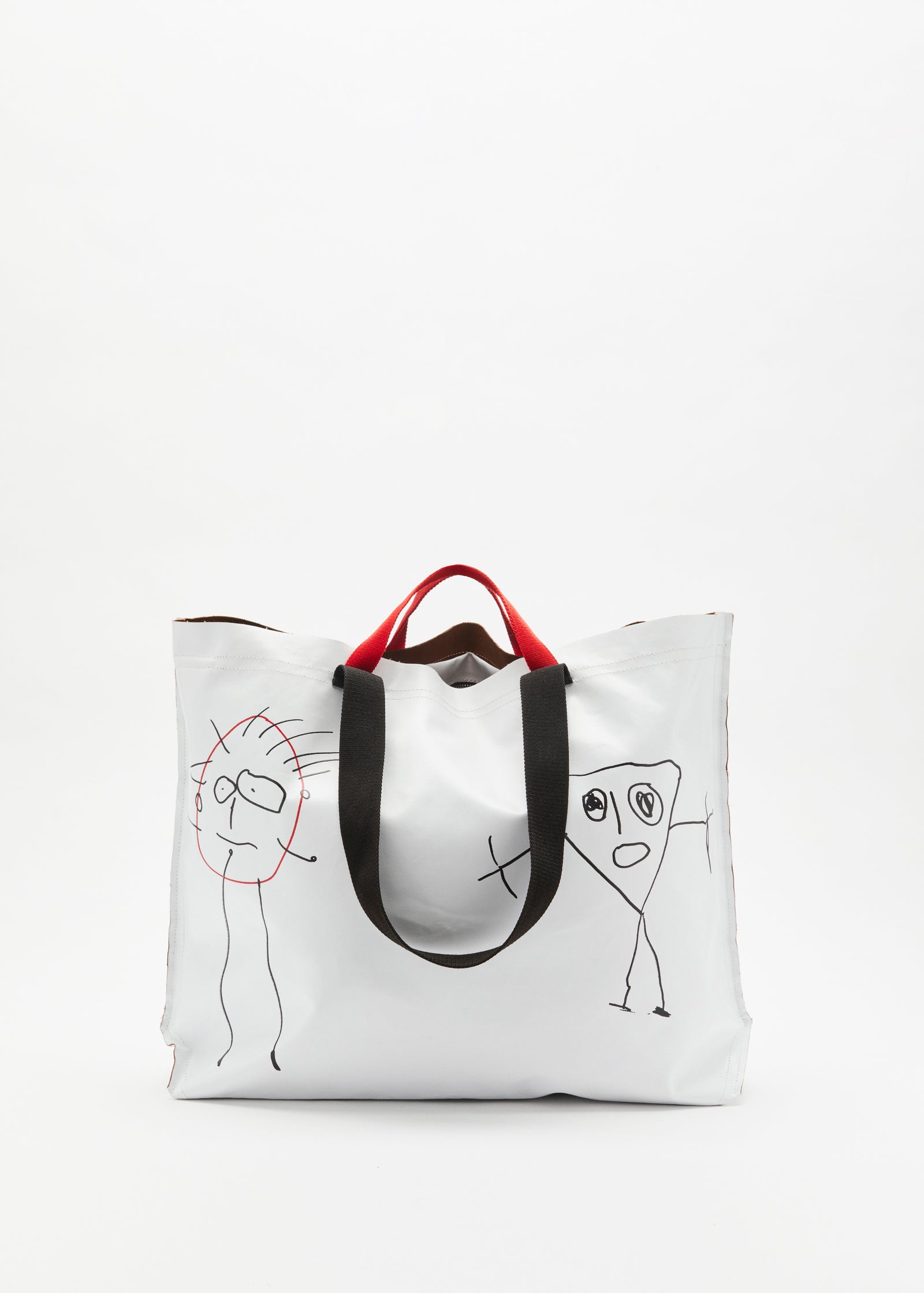 "PILI AND BIANCA" LARGE WHITE TOTE BAG