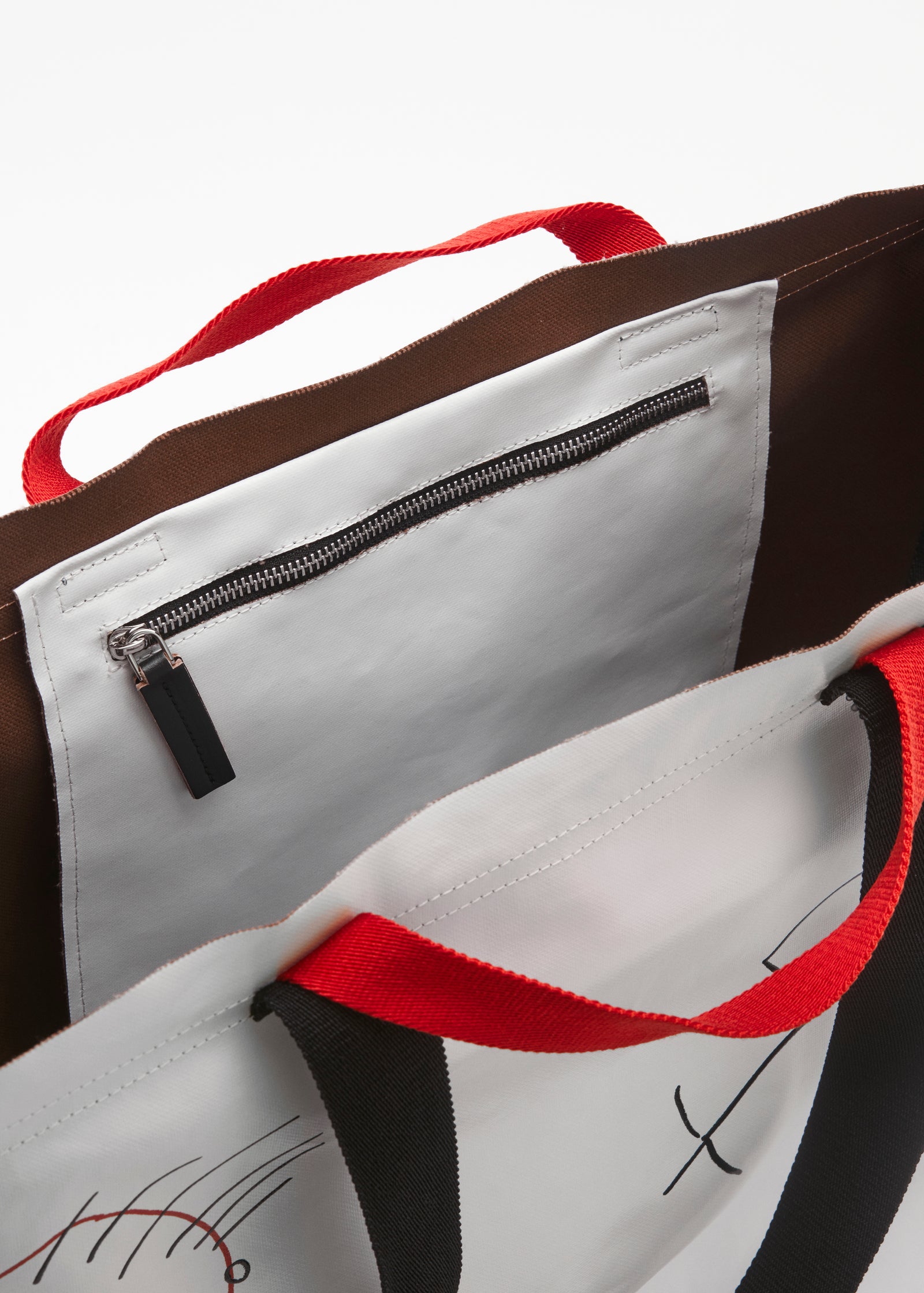 "PILI AND BIANCA" LARGE WHITE TOTE BAG