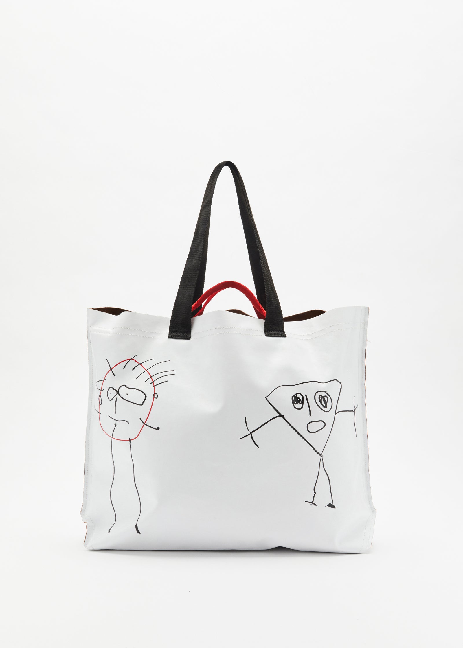 "PILI AND BIANCA" LARGE WHITE TOTE BAG
